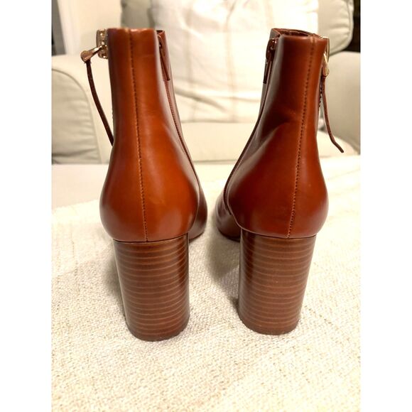 NWOT Jeffrey Campbell Prianka Zippered Heeled Bootie in Cognac - Picture 9 of 11